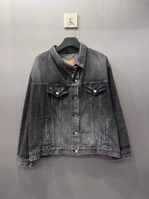 BALENCIAGA Balenciaga Denim Jacket with Asymmetrical Neckline