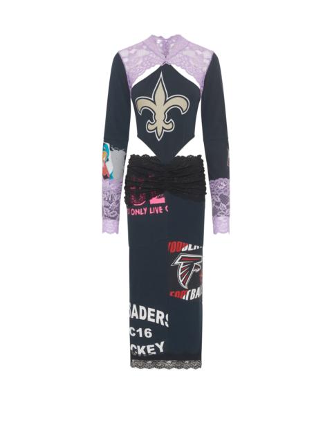 Marine Serre Regenerated T-Shirts And Lace Midi Dress