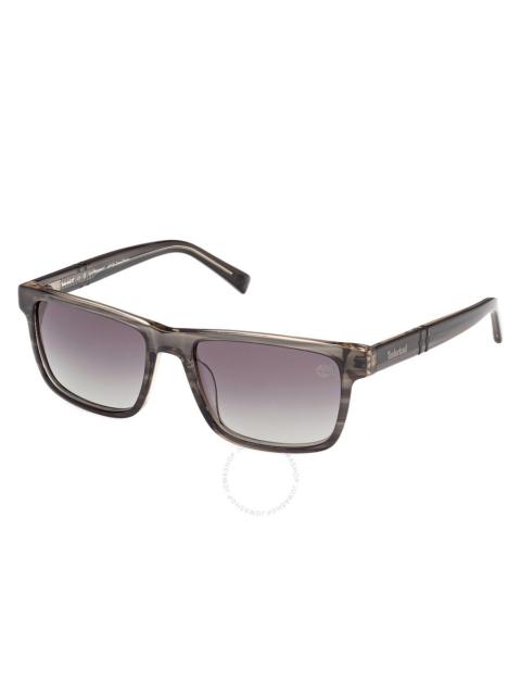 Timberland Timberland Smoke Polarized Rectangular Men's Sunglasses TB00020 20D 55