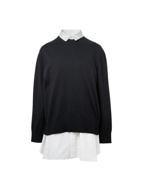 sacai Poplin x Cotton Knit Dress