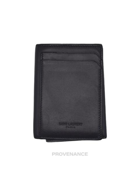 SAINT LAURENT Saint Laurent Paris SLP Key Card Wallet - Navy Calfskin Leather