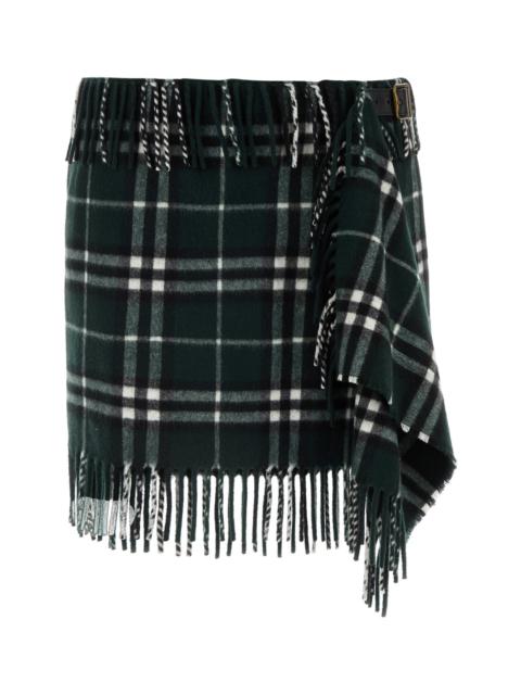 Burberry Embroidered wool blend mini skirt