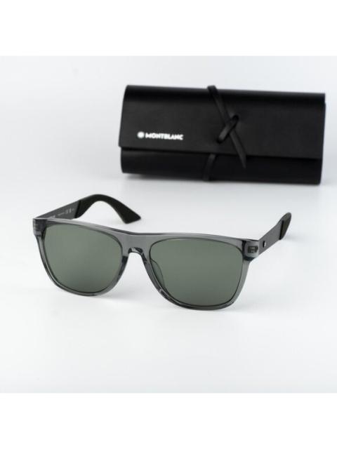 Montblanc Montblanc Men Sunglasses Grey Ruthenium Green Square MB0298S 003 NEW AUTHENTIC