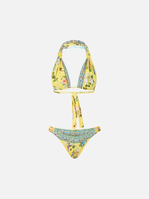 CAMILLA REVERSIBLE GATHERED TAB HALTER BIKINI SET