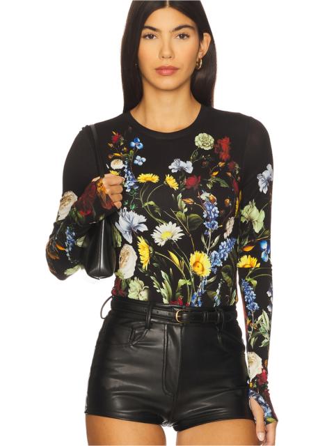 Alice + Olivia Olea Crew Neck Bodysuit