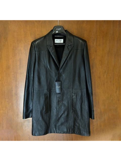 SAINT LAURENT Saint Laurent Leather Coat in Medium