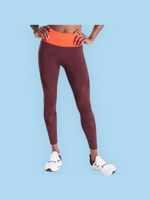 Other Designers Athleta Leggings Tenacity 7/8 Tight Powerlift Wine & Orange Colorblock XS Women