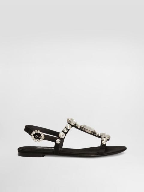 Dolce & Gabbana Satin sandals with gemstone embellishment