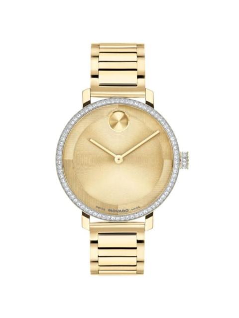 Other Designers Movado Evolution Quartz Gold Dial Ladies Watch 3601225