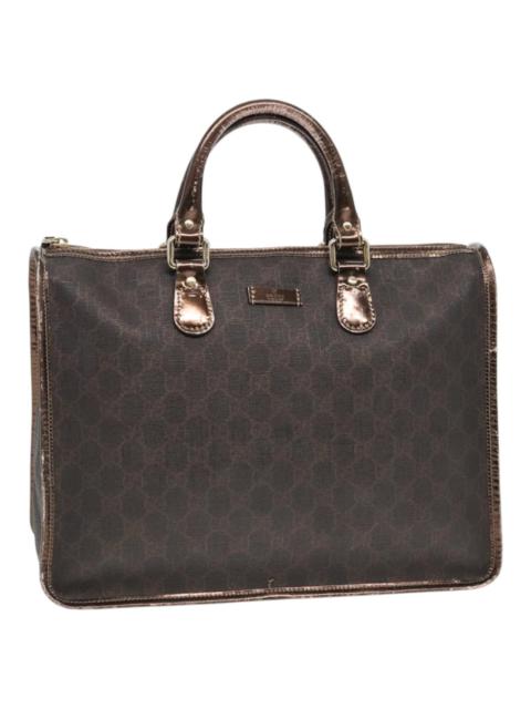 GUCCI GUCCI GG Canvas Hand Bag Brown Gold