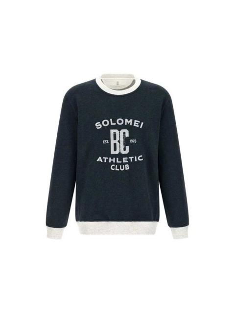 Brunello Cucinelli BRUNELLO CUCINELLI Blue Cotton Sweatshirt New & Authentic (M