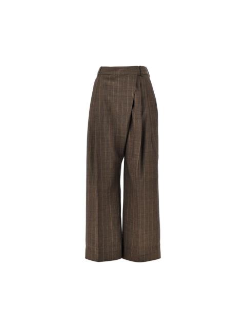 GANNI Ganni Wool Pants Pinstriped Brown Women