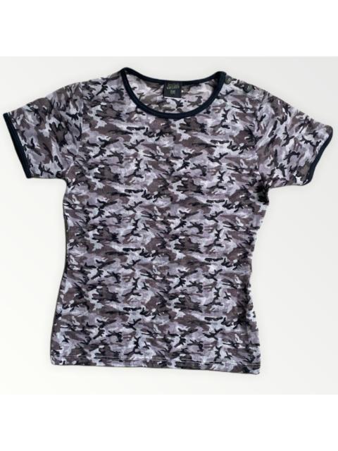 Jean Paul Gaultier Vintage JPG Grey Camo Sheer Mesh T Shirt