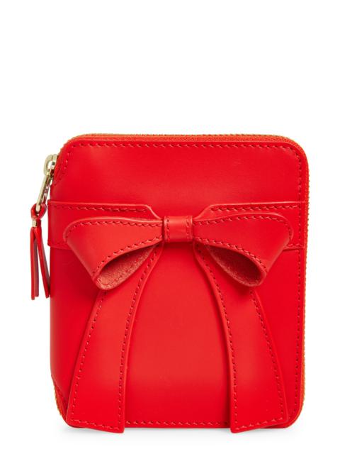 Comme Des Garçons Comme des Garçons Wallets Big Bow Leather Zip Wallet in Red at Nordstrom