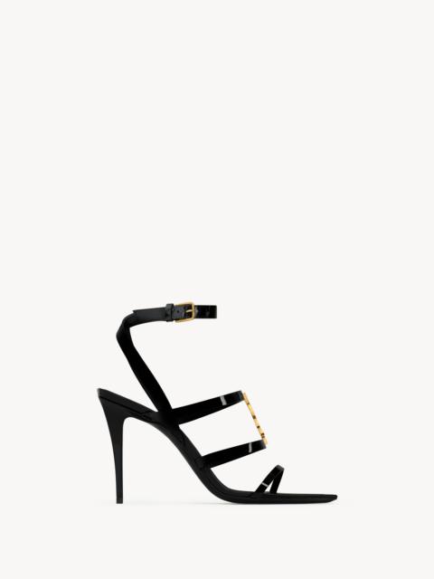 SAINT LAURENT CASSANDRA SANDALS IN PATENT LEATHER