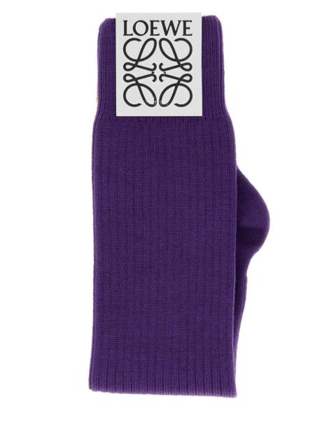 Loewe Loewe Women Purple Stretch Wool Blend Socks