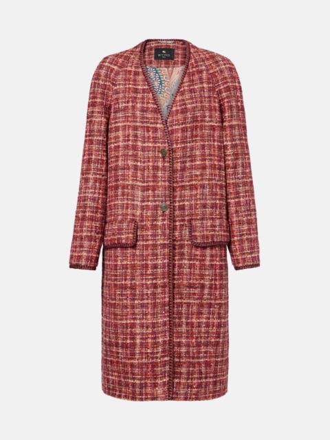 Etro Checked cotton and wool-blend coat