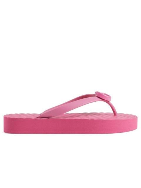 GUCCI Pascar GG Platform Flip Flop In Pink