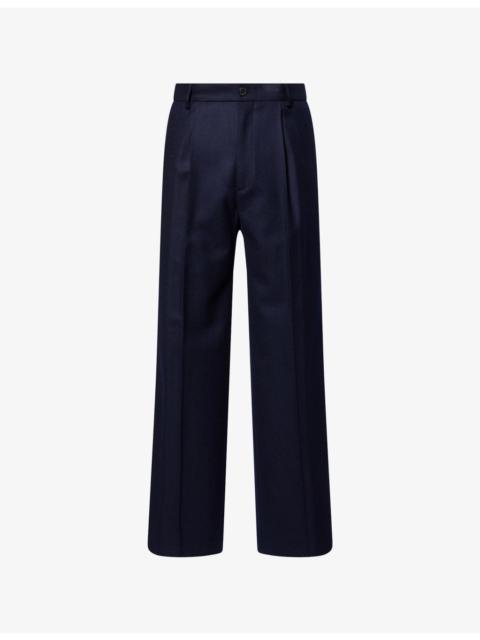 Dries Van Noten Penrud 2196 Straight-Leg Wool Trousers