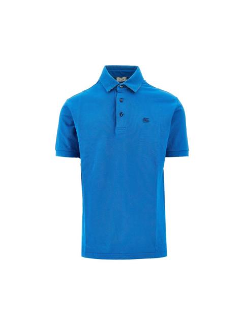 Etro Etro Piquet Polo Shirt with Pegaso Embroidery Blue