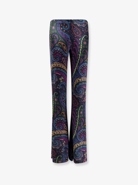 Etro Women Chenille Trousers With Multicolor Print