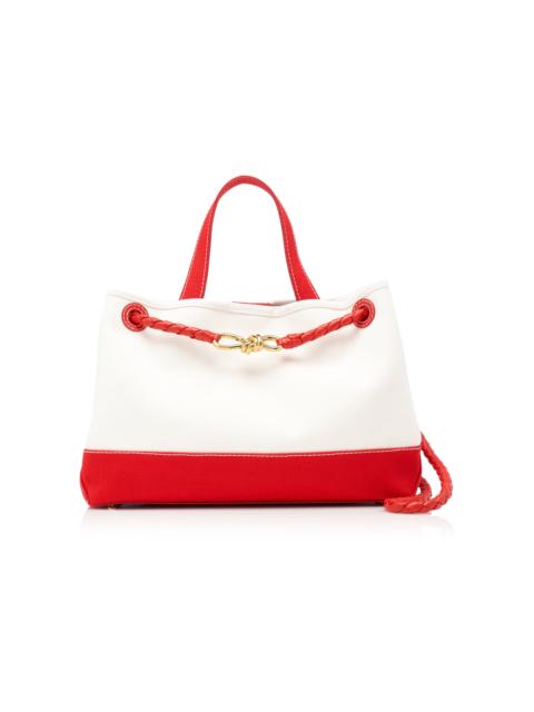 Bottega Veneta Andiamo Canvas Tote Bag red