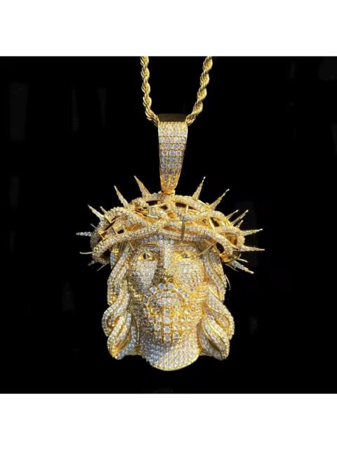 Other Designers Other - Iced Out Ratten Jesus Necklace Pendant 40cm Chain