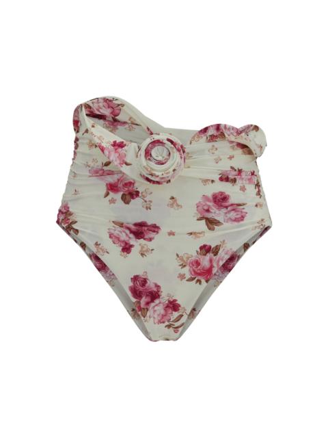 MAGDA BUTRYM Magda Butrym Shaping Floral-print Bikini Bottom Cream
