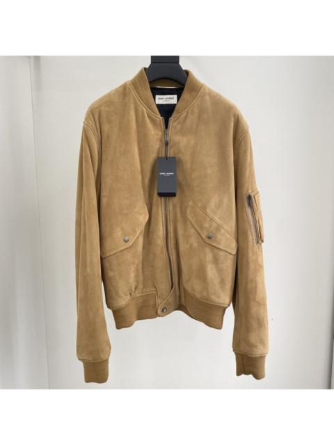 SAINT LAURENT Saint Laurent Suede Bomber Jacket in Medium