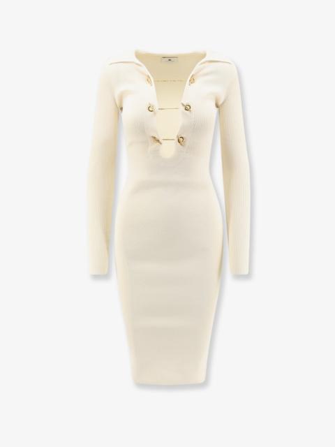 ELISABETTA FRANCHI Elisabetta Franchi Long Viscose Blend Dress White