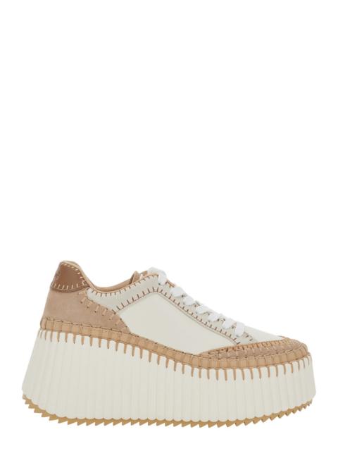 Chloé Chloé Women 'Nama' Beige Sneaker With Wedge And Stitching Details In Fabric Woman