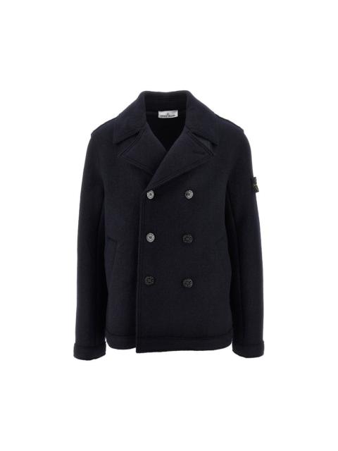 Stone Island FELTED WOOL DOUBLE-BREASTED PEACOAT