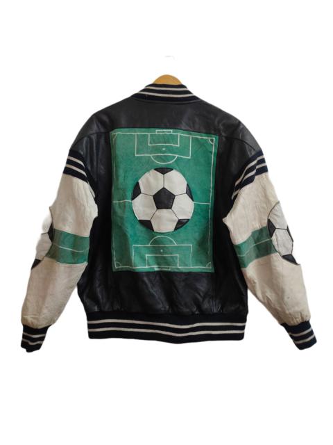 Other Designers Vintage 90s Harajuku Soccer Varsity Leather Jacket