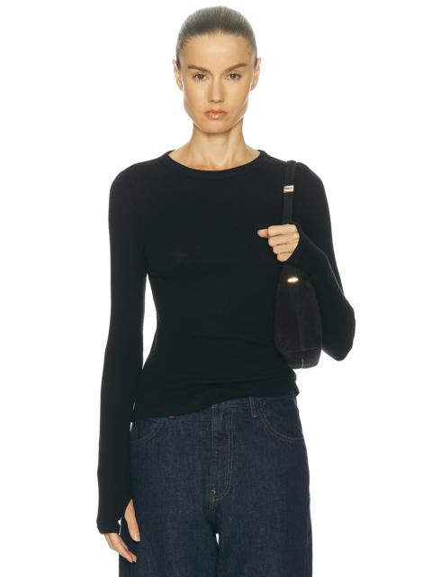 Enza Costa Cashmere New Classic Long Sleeve Crewneck Top