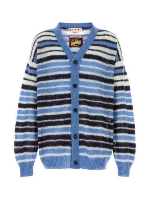 Marni Marni Men Embroidered Mohair Blend Cardigan
