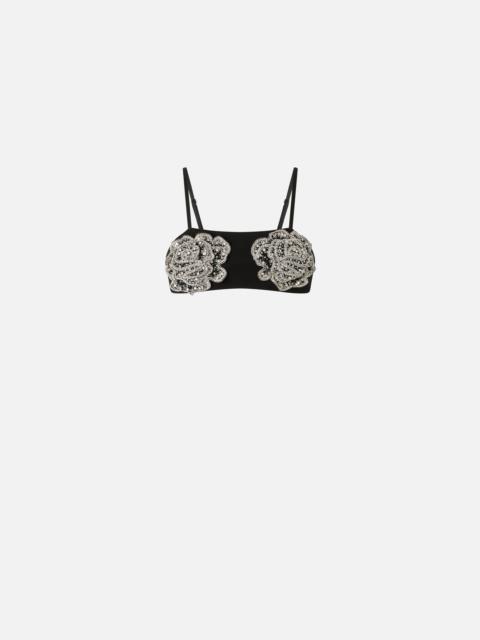 PINKO BRA WITH EMBROIDERED JEWEL ROSE