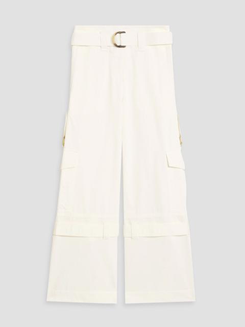 Zimmermann Belted cotton-twill wide-leg pants