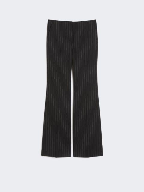 Sportmax Flared pinstripe wool trousers - black