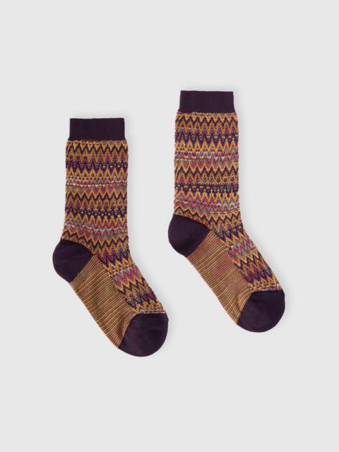 Missoni Mid-length cotton-blend zigzag socks with contrasting trims