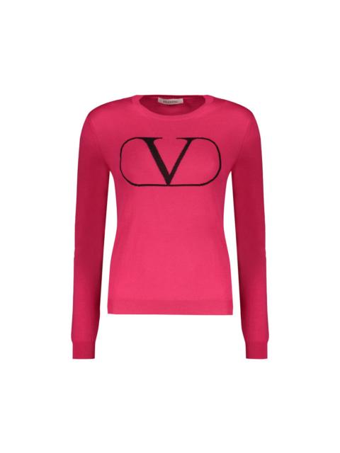 Valentino Valentino Womens Pink Wool Crewneck Sweater