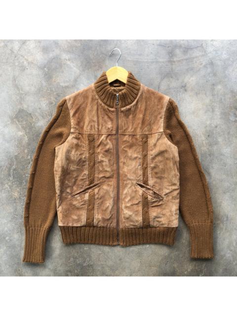 Other Designers Vintage PALETTE genuine suede leather knitted jacket