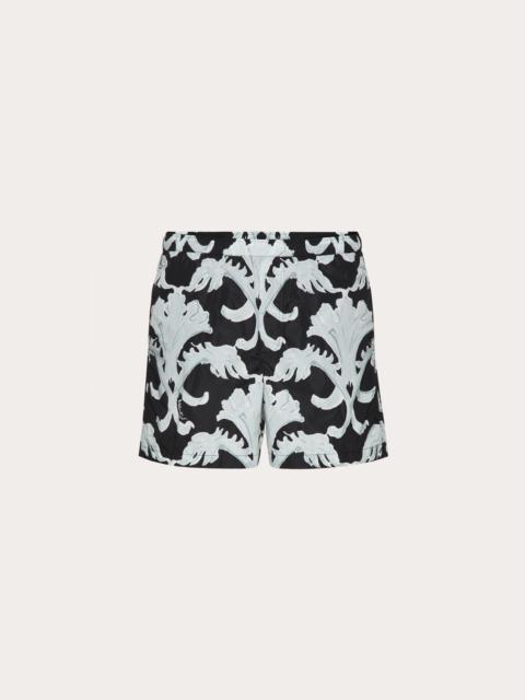 Valentino NYLON SWIMSUIT WITH METAMORPHOS WALL PRINT