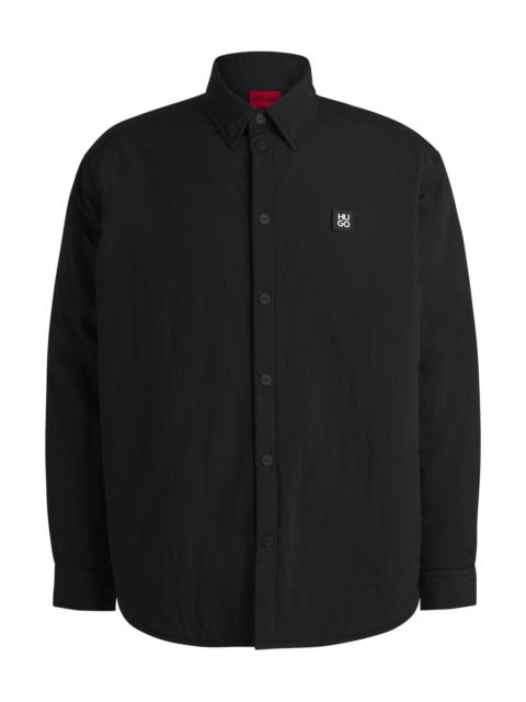 HUGO OVERSIZE-FIT PADDED OVERSHIRT WITH STACKED-LOGO BADGE