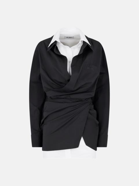 THE ATTICO BLACK AND WHITE MINI DRESS