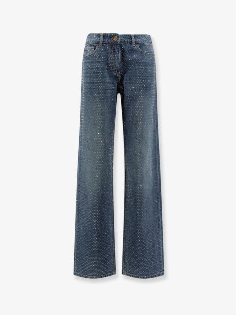 ELISABETTA FRANCHI Elisabetta Franchi Blue Denim Jeans With All-Over Crystals