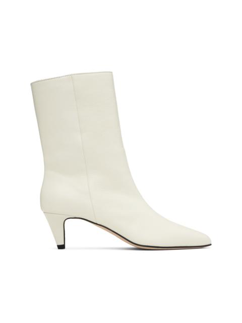 BY FAR Off-White Lysander Washed Leather Boots