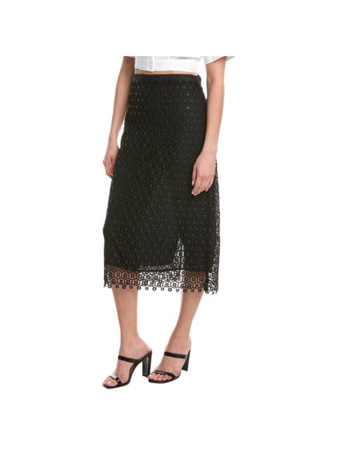 SIMKHAI SIMKHAI Karolina Linen-Blend Midi Skirt