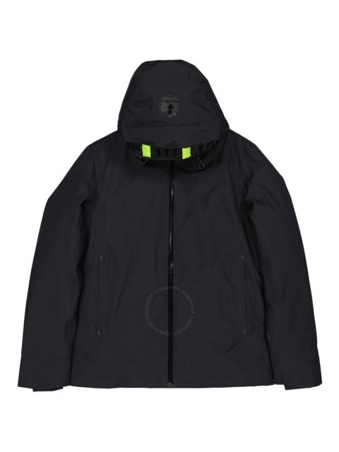 Other Designers Save The Duck Men's Black Alvaro Logo-patch Hooded Padded Jacket