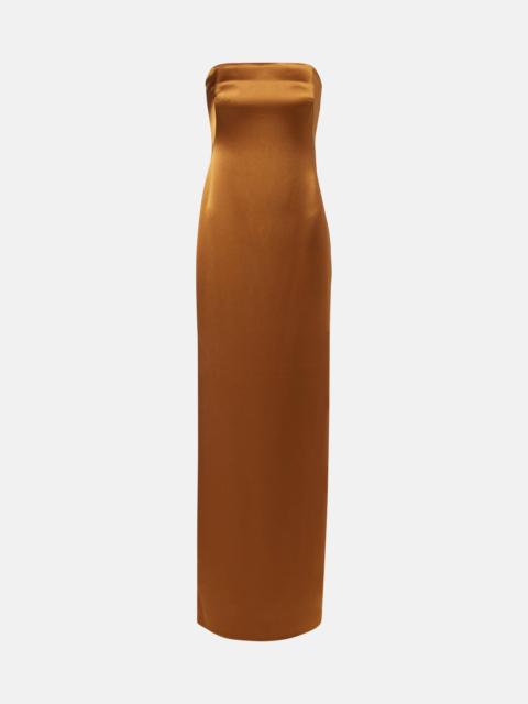 GALVAN Satin bustier gown