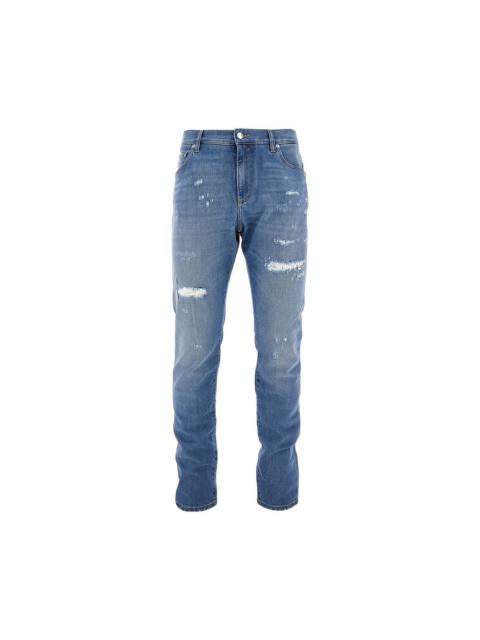 Dolce & Gabbana USED-EFFECT DENIM SLIM FIT JEANS